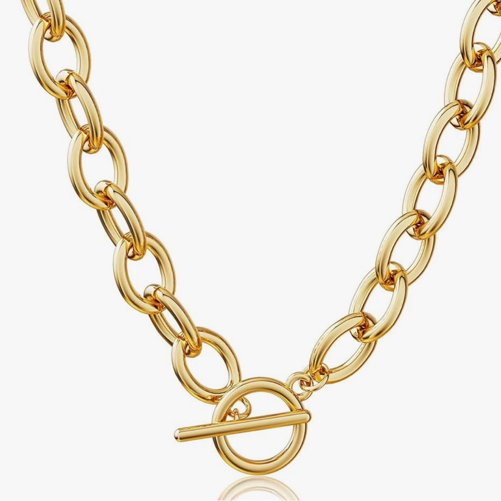 NEW 18k Gold Plated elegant gold chain necklace